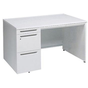 アドバンス 左片袖 中央引出し付(A3対応) コンセント対応タイプ パネル脚 オカムラ(岡村製作所)