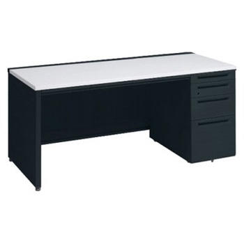 アドバンス 右片袖4段 中央引出し付(A3対応) コンセント対応タイプ パネル脚 オカムラ(岡村製作所)