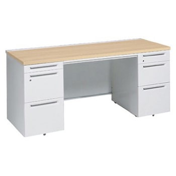 アドバンス 両袖机 3段B5 中央引出し付(A3対応) コンセント対応タイプ オカムラ(岡村製作所)