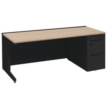 アドバンス 右片袖 中央引出し無 標準タイプ ダイヤル錠タイプ L脚 オカムラ(岡村製作所)