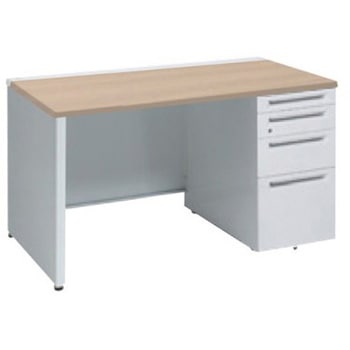 アドバンス 右片袖4段 中央引出し無 標準タイプ パネル脚 オカムラ(岡村製作所)