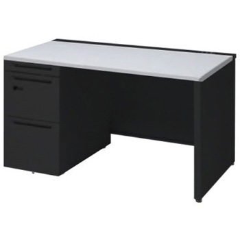 アドバンス 左片袖 中央引出し無 コンセント対応 ダイヤル錠タイプ パネル脚 オカムラ(岡村製作所)