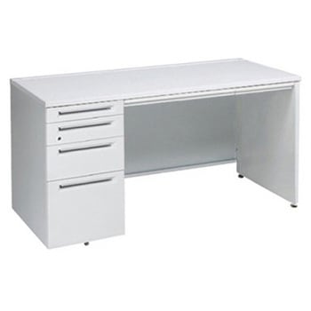 アドバンス 左片袖4段 中央引出し付(A3対応) コンセント対応タイプ パネル脚 オカムラ(岡村製作所)