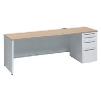 アドバンス 右片袖4段 中央引出し無 コンセント対応タイプ パネル脚 オカムラ(岡村製作所)