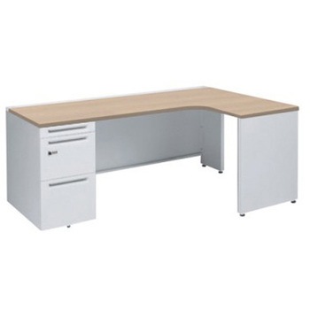 アドバンス L型右用左片袖3段引出無 配線カバー標準タイプ ダイヤル錠 オカムラ(岡村製作所)