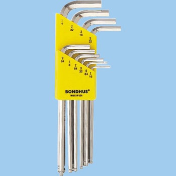 ボールポイント L-レンチ メッキインチ10pcs． BONDHUS