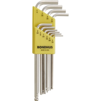ボールポイント L-レンチ メッキインチ10pcs． - BONDHUS