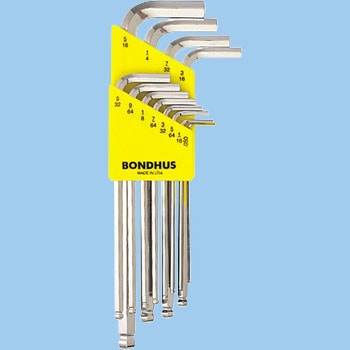 ボールポイント L-レンチ メッキインチ12pcs． - BONDHUS