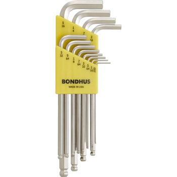 ボールポイント L-レンチ メッキインチ12pcs． BONDHUS