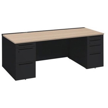 アドバンス 両袖机 4段 中央引出し無 コンセント対応タイプ オカムラ(岡村製作所)