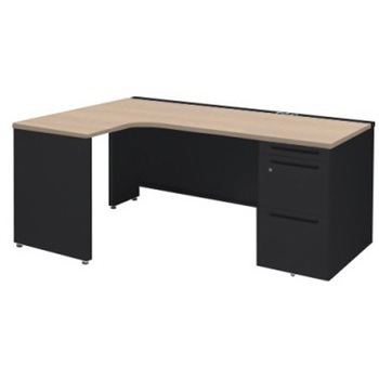 アドバンス L型左用右片袖3段引出無 配線カバーコンセント対応タイプ オカムラ(岡村製作所)