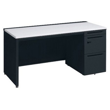 アドバンス 右片袖 中央引出し付(A3対応) コンセント対応タイプ ダイヤル錠タイプ パネル脚 オカムラ(岡村製作所)