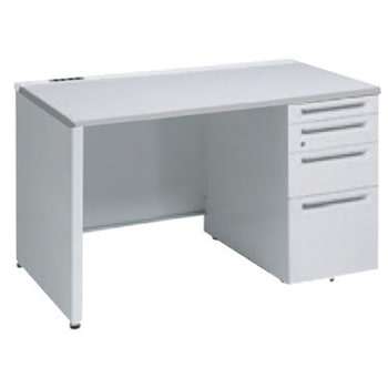 アドバンス 右片袖4段 中央引出し無 コンセント対応タイプ パネル脚 オカムラ(岡村製作所)