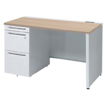 アドバンス 左片袖 中央引出し無 コンセント対応タイプ パネル脚 オカムラ(岡村製作所)