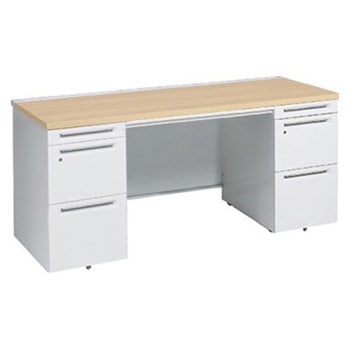 アドバンス 両袖机 中央引出し付(A3対応) コンセント対応タイプ オカムラ(岡村製作所)