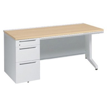 アドバンス 左片袖3段B5 中央引出し付(A3対応) コンセント対応タイプ L脚 オカムラ(岡村製作所)