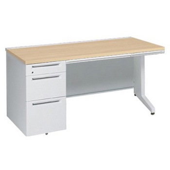 アドバンス 左片袖3段B5 中央引出し付(A3対応) コンセント対応タイプ L脚 オカムラ(岡村製作所)