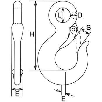 JF-0.5TA 重量フック 鍛造製(ハズレ止め付) 1個 水本機械製作所 【通販