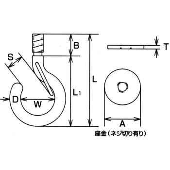 EHB-6 ボルトフック 1個 水本機械製作所 【通販サイトMonotaRO】