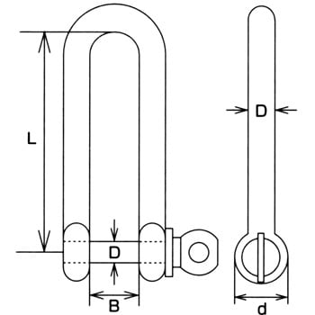 SPL-10 ロングネジシャックル 1個 水本機械製作所 【通販サイトMonotaRO】