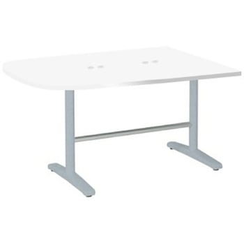 Livesミーティングテーブル T字脚天板固定/台形 1500×900×720 CU付 オカムラ(岡村製作所)