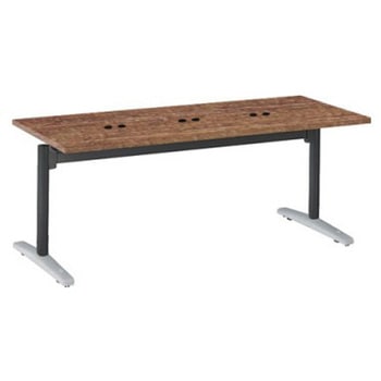 Livesミーティングテーブル T字脚天板フラップ/矩形 1800×750×720 CU付 オカムラ(岡村製作所)