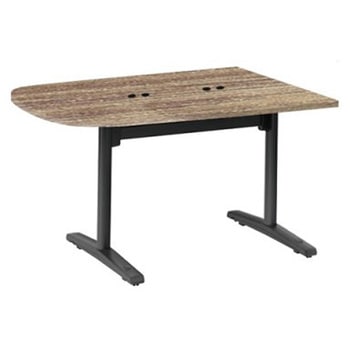 Livesミーティングテーブル T字脚天板フラップ/台形 1500×900×720 CU付 オカムラ(岡村製作所)