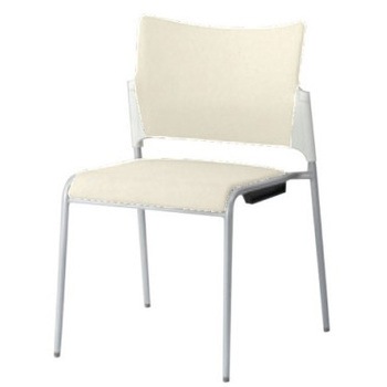 81R2BX PB26 レーテ 4本脚チェア 肘無  背カバー付 ホワイトシェル シルバーフレーム オカムラ(岡村製作所) 06927028