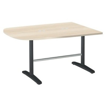 87AFJL MDA4 Livesミーティングテーブル T字脚天板固定/台形 1500×900×720 CU付 オカムラ(岡村製作所) 06935367