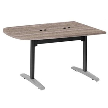 Livesミーティングテーブル T字脚天板フラップ/台形 1500×900×720 CU付 オカムラ(岡村製作所)