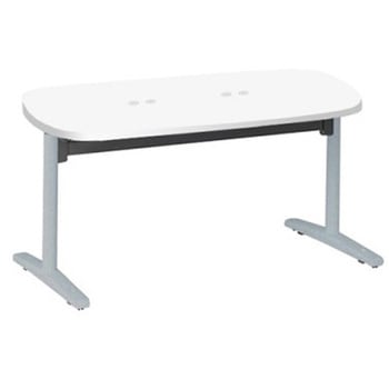 Livesミーティングテーブル T字脚天板フラップ/楕円形 1500×900×720 CU付 オカムラ(岡村製作所)