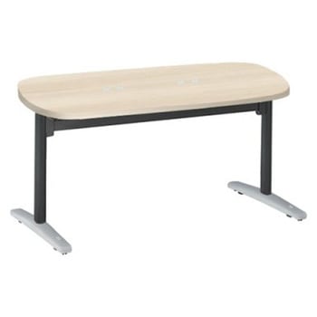 Livesミーティングテーブル T字脚天板フラップ/楕円形 1500×900×720 CU付 オカムラ(岡村製作所)