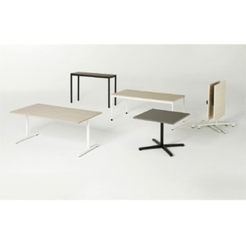 Livesミーティングテーブル T字脚天板フラップ/楕円形 1500×900×720 CU付 オカムラ(岡村製作所)