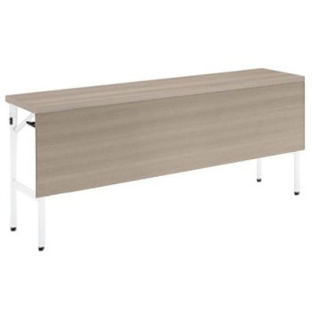 8185MR MX62 折りたたみテーブル 幕板付・棚付 1500W450D ホワイトフレーム オカムラ(岡村製作所) 06938210