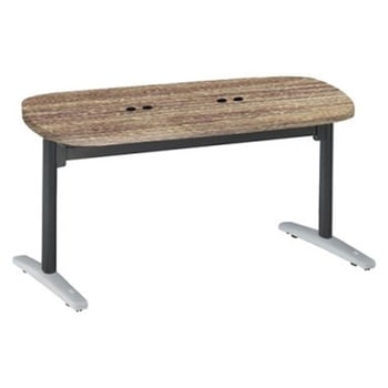 Livesミーティングテーブル T字脚天板フラップ/楕円形 1500×900×720 CU付 オカムラ(岡村製作所)