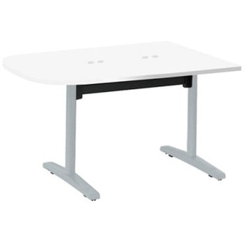 Livesミーティングテーブル T字脚天板フラップ/台形 1500×900×720 CU付 オカムラ(岡村製作所)