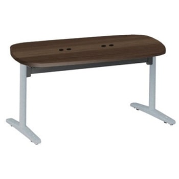 Livesミーティングテーブル T字脚天板フラップ/楕円形 1500×900×720 CU付 オカムラ(岡村製作所)