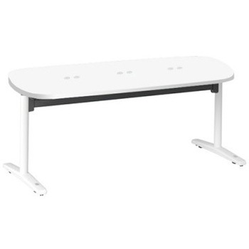 87AHHM MDA7 Livesミーティングテーブル T字脚天板フラップ/楕円形 1800×900×720 CU付 オカムラ(岡村製作所) 06948071