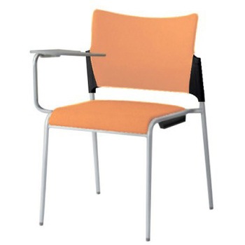 81R2LX PB29 レーテ 4本脚チェア タブレット  背カバー付 ブラックシェル シルバーフレーム オカムラ(岡村製作所) 06948649