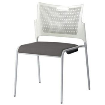 81R2AX PB24 レーテ 4本脚チェア 肘無  背カバー無 ホワイトシェル シルバーフレーム オカムラ(岡村製作所) 06948807