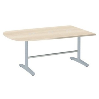 87AFJM MDA1 Livesミーティングテーブル T字脚天板固定/台形 1800×900×720 CU付 オカムラ(岡村製作所) 06953375