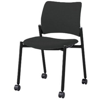 8147EZ PB20 8147チェア 4本脚キャスター付 肘無 背座張り ブラックシェル ブラックフレーム ナイロン双輪 オカムラ(岡村製作所) 06954617