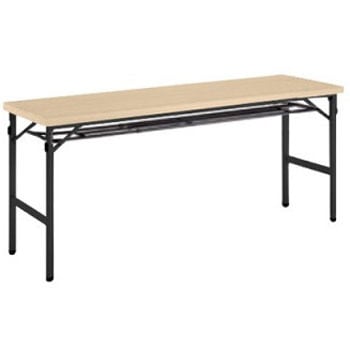 8186LY MK37 折りたたみテーブル 幕板なし・棚付 1500W600D ブラックフレーム オカムラ(岡村製作所) 06955360