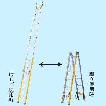 NTT仕様 三連折りたたみ伸縮はしご ナカオ 3連はしご 【通販モノタロウ】