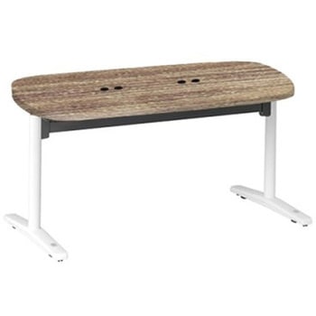 Livesミーティングテーブル T字脚天板フラップ/楕円形 1500×900×720 CU付 オカムラ(岡村製作所)