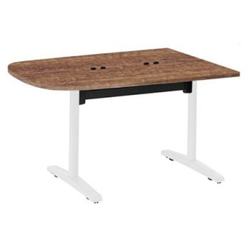 Livesミーティングテーブル T字脚天板フラップ/台形 1500×900×720 CU付 オカムラ(岡村製作所)
