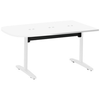 87AHJM MDA7 Livesミーティングテーブル T字脚天板フラップ/台形 1800×900×720 CU付 オカムラ(岡村製作所) 06958361