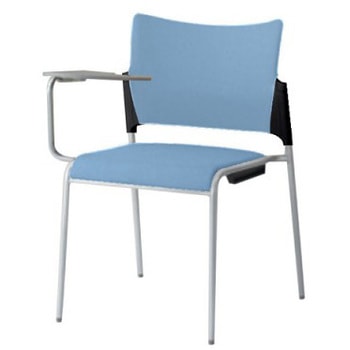 81R2LX PB21 レーテ 4本脚チェア タブレット  背カバー付 ブラックシェル シルバーフレーム オカムラ(岡村製作所) 06959149