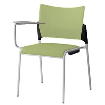 81R2LX PB22 レーテ 4本脚チェア タブレット  背カバー付 ブラックシェル シルバーフレーム オカムラ(岡村製作所) 06959158