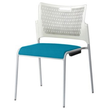 81R2AX FFW5 レーテ 4本脚チェア 肘無  背カバー無 ホワイトシェル シルバーフレーム オカムラ(岡村製作所) 06959237